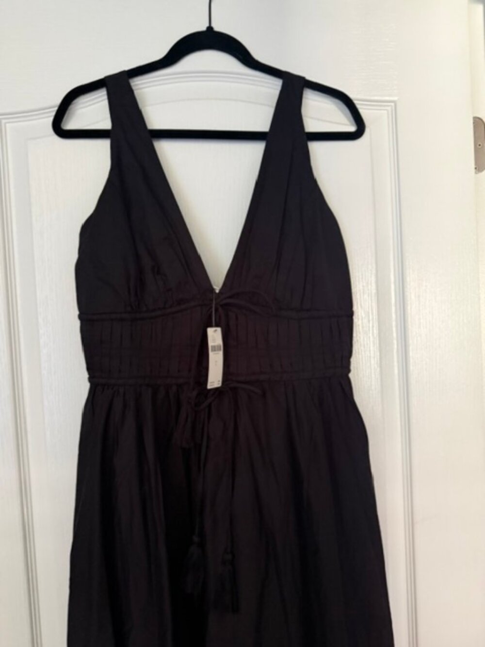 Black Maeve Anthropologie cotton poplin brand new dress Size Large